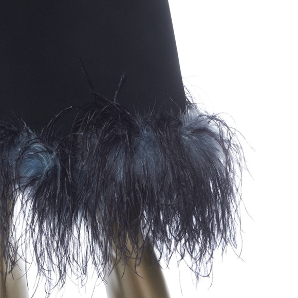 Prada black runway / collector’s feather detail sheath dress - size Small - Picture 5 of 5
